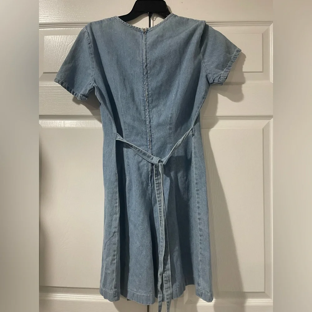 Vintage Studio Ease Brand Sz-6 Denim Shortsleeve Romper - Picture 7 of 7
